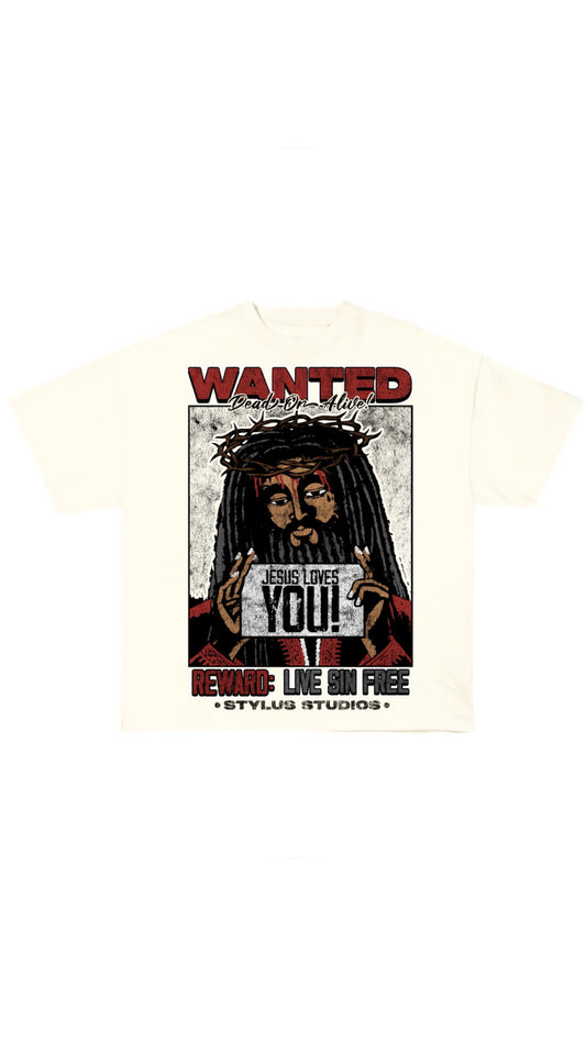 JESUS wanted tee (TAN)